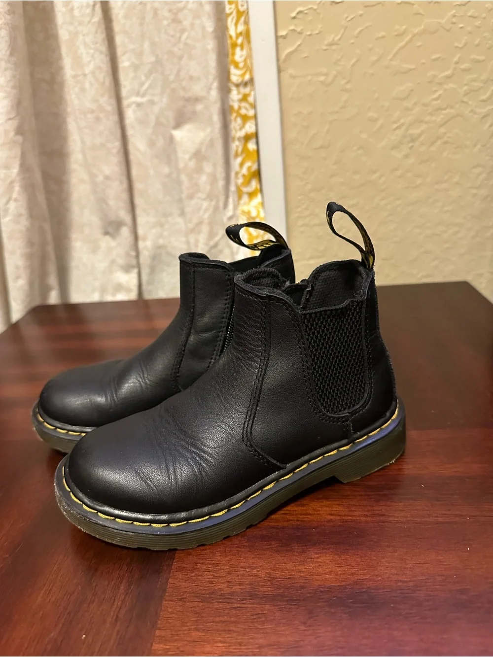 Dr. Martens 2976 J Chelsea Boots Kids Size 12 Black Softy T Leather Side Zip